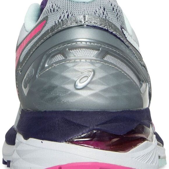 New Asics GEL Kayano 23 Grey Silver Pink Light Turquoise 7 WIDE (D) width 38 - Picture 7 of 7